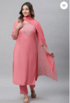Women Viscose Rayon Kurta Palazzo Dupatta Set